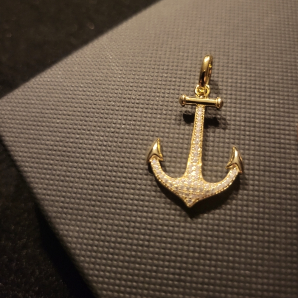 14k gold over 925 Sterling Silver anchor pendant